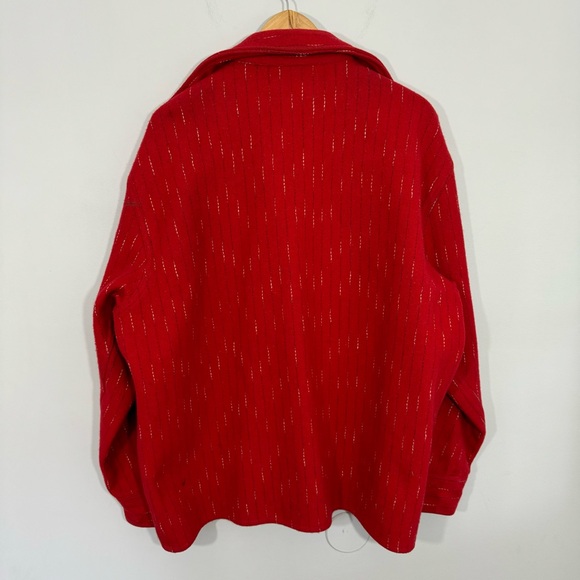 Vintage Buffalo Woolmaster Shacket Sz XL Red Rustic Work Jacket Wool Button Up - Picture 7 of 9